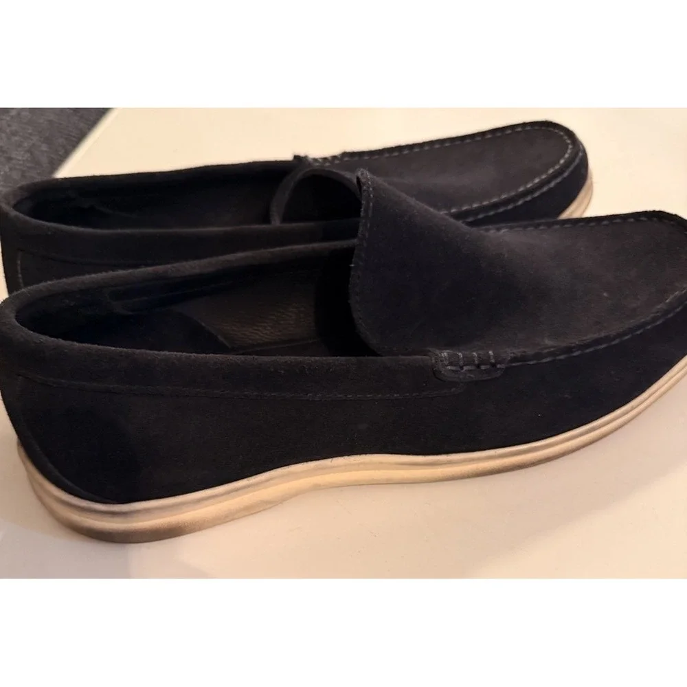 Johnston And Murphy‎ 245719 Marlow Venetian Navy Suede Slip On Loafers Sz-9.5
